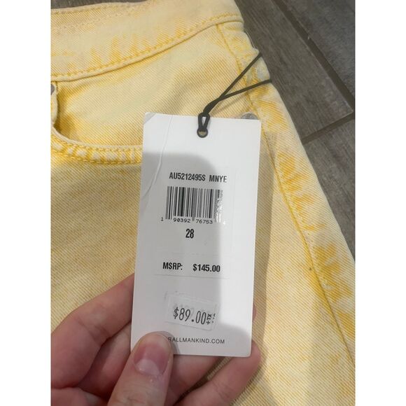 7 For All Mankind High Rise Yellow Shorts Size 28 - Picture 3 of 4